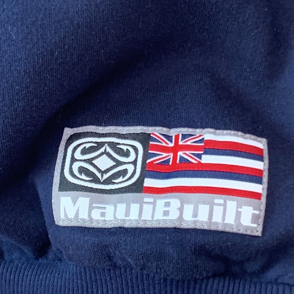 MauiBuilt Navy Blue Hoodie with White Crab Graphic - Picture 7 of 8